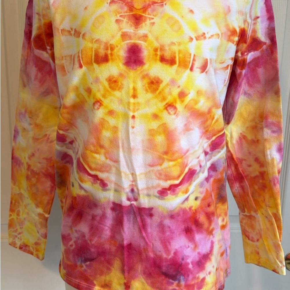 Cat & Jack Orange and Yellow Tie-Dye Long Sleeve Top